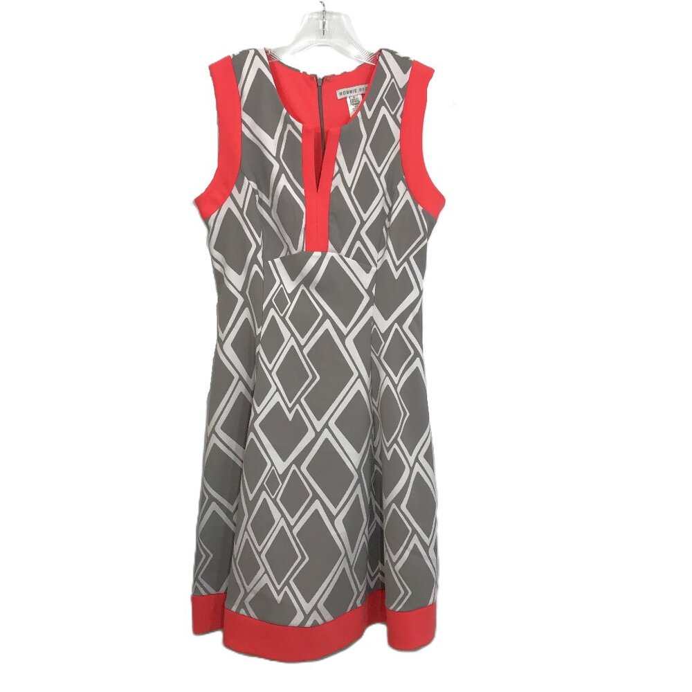 Robbie Bee Shift Dress M Sleeveless V-Neck Midi Dress Size 8 - Picture 2 of 9